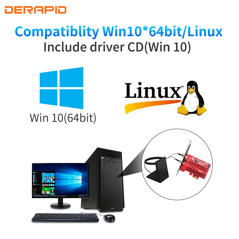 Сетевая карта PCI E Wireless AC 9260 9260NGW 2030 Мбит/с 802.11ac Bluetooth 5 0 PCIE 1X Wifi адаптер для Windows
