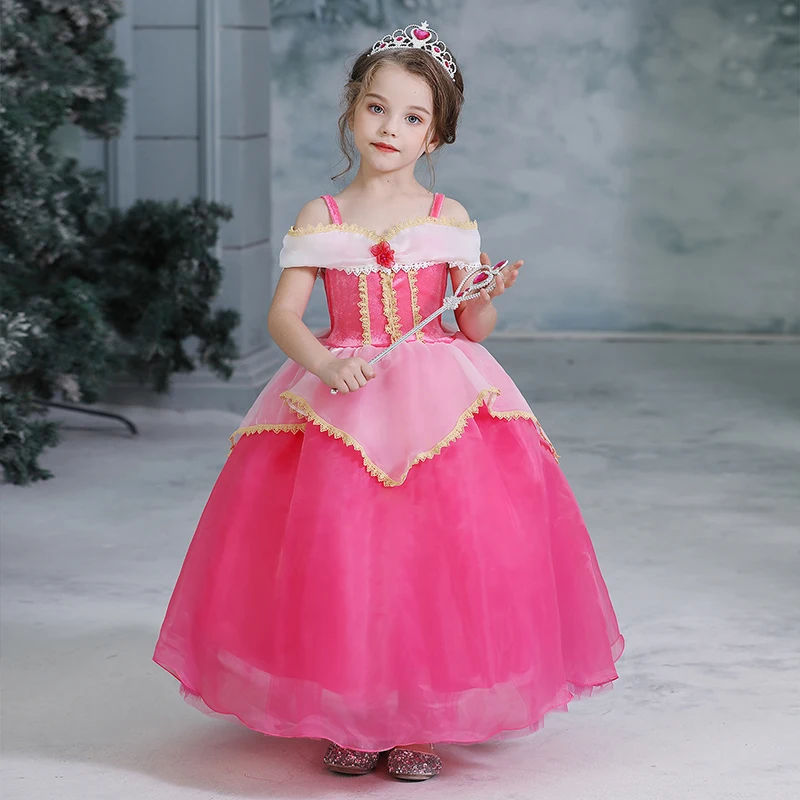 Fancy Party Girls Dresses Elsa Cinderella Sleeping Beauty Halloween Dress Children Rapunzel Kids Cosplay Costume Princess Dress