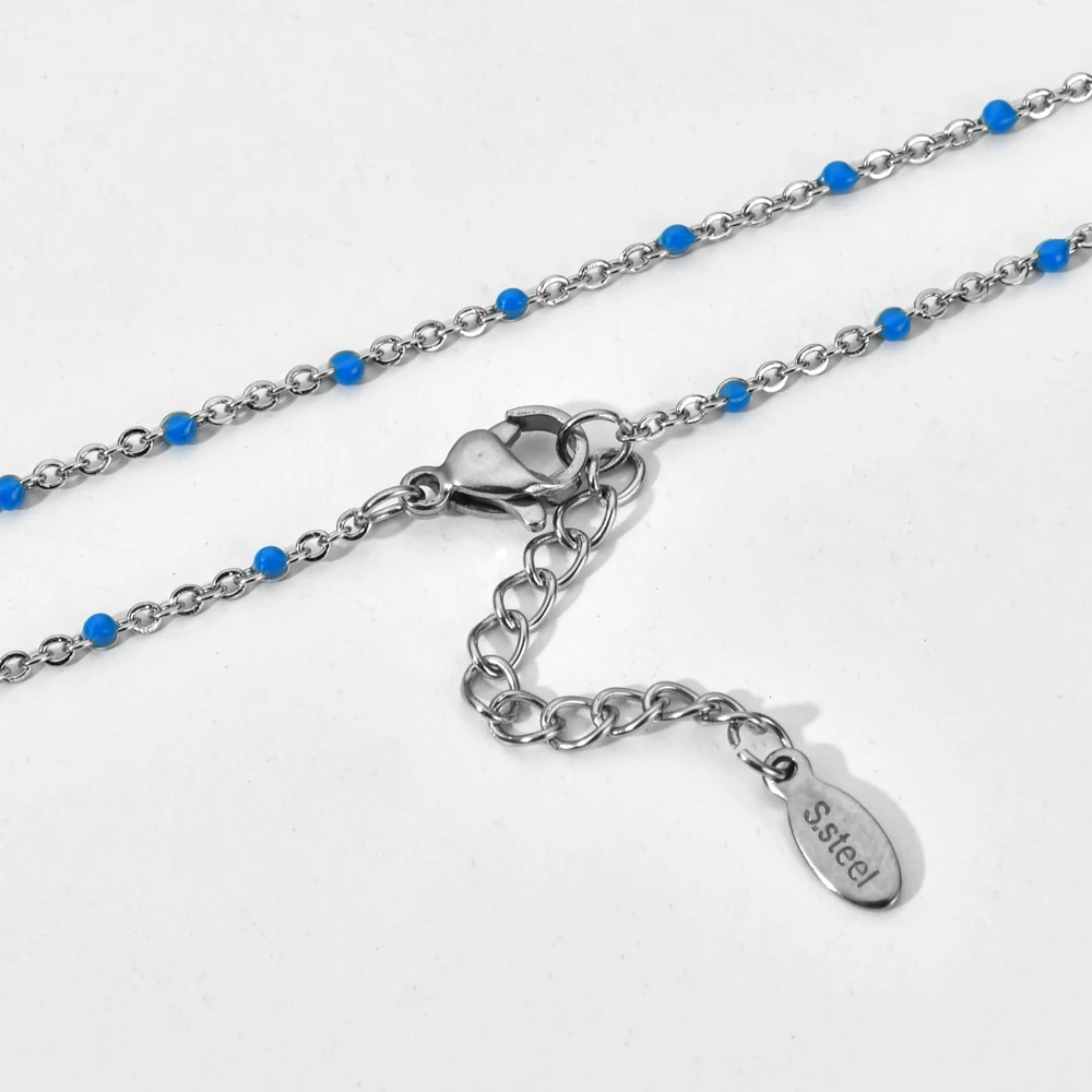 ZMZY Fashion Boho Women Stainless Steel Necklace Silver Color Beaded Chain Chokers Necklaces Chic Wedding Gift Collier Femme - Image 5