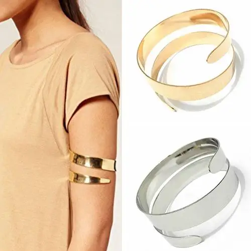 

Women's Punk Simple Coiled Spiral Upper Arm Cuff Armlet Armband Bangle Bracelet