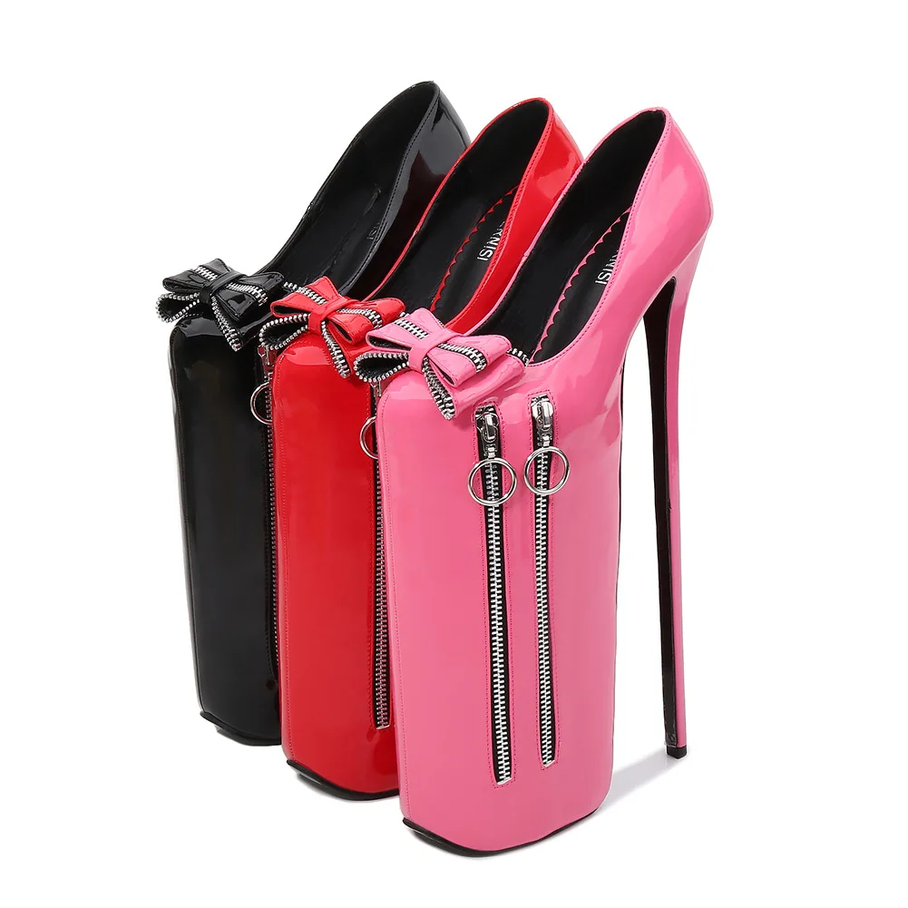 Zapatos de tacón de aguja con plataforma para mujer, calzado Sexy con lazo  y cremallera, para club nocturno, talla 35 46, 30cm|Zapatos de tacón de  mujer| - AliExpress