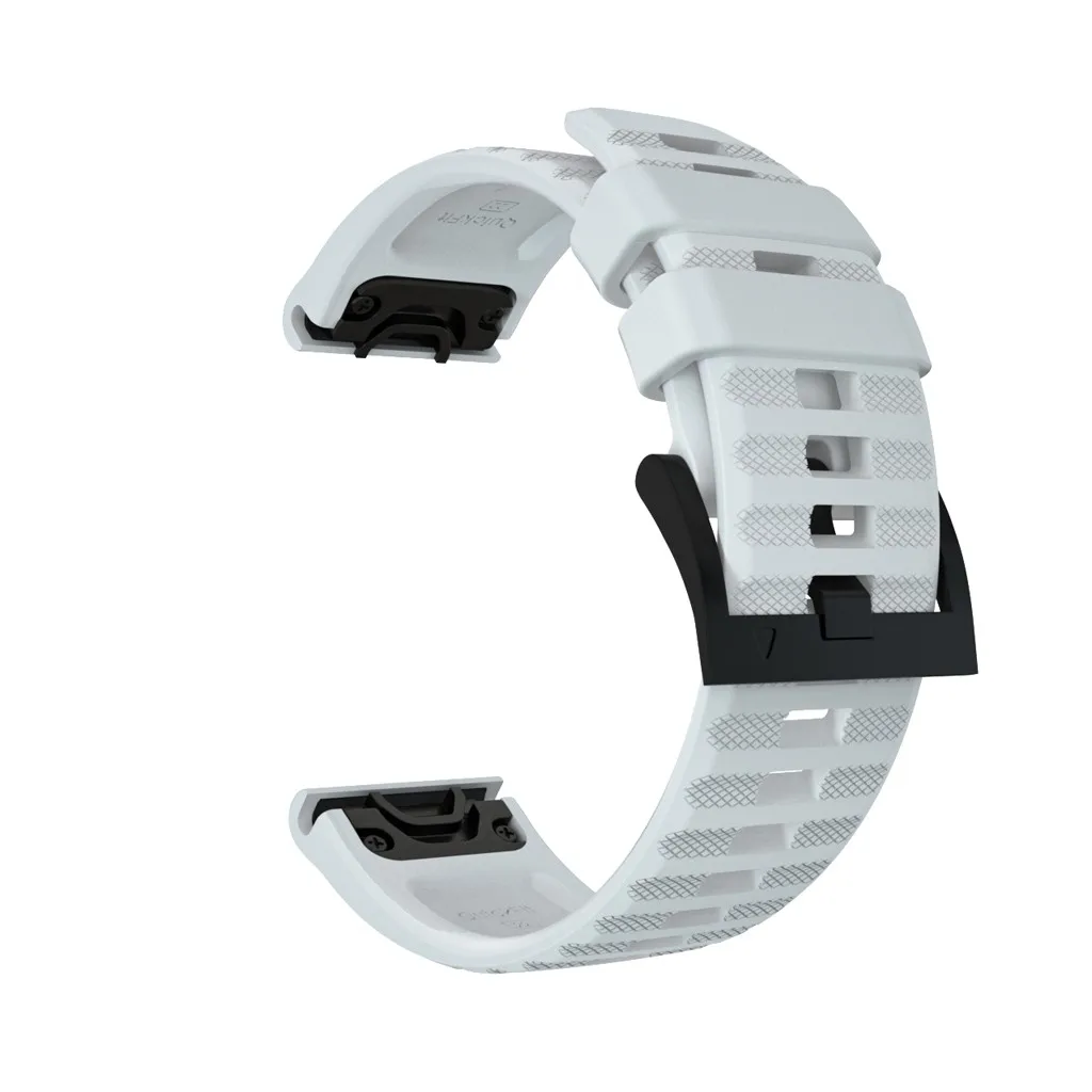 Белый Ouhaobin Silicone Watchband 22mm For Garmin Fenix 6 Watch Quick Release Wrist Strap Bracelet Band Strap 1014#2 - Цвет: Белый