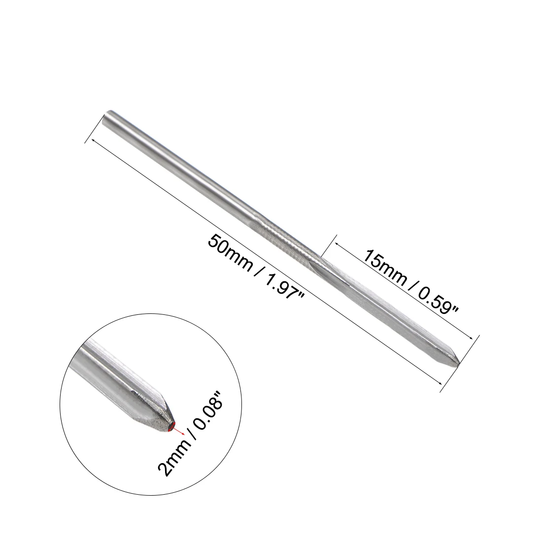uxcell Straight Shank HSS H8 Chucking Reamer 2mm Cutting Dia Machine Milling Cutter Tool
