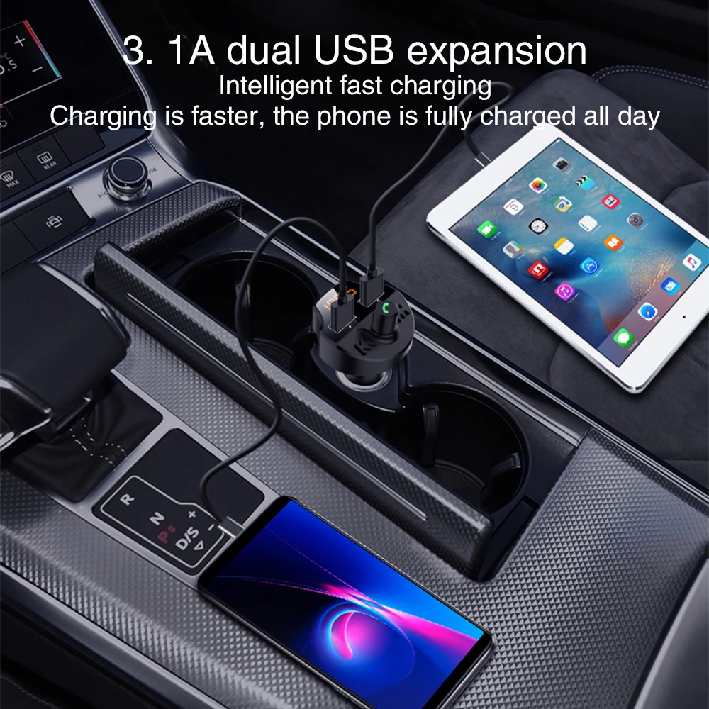 T66 беспроводной Bluetooth 5,0 Handsfree автомобильный комплект fm-передатчик Автомобильный mp3 плеер 3.1A Быстрая зарядка двойной USB зарядное устройство Поддержка TF карты