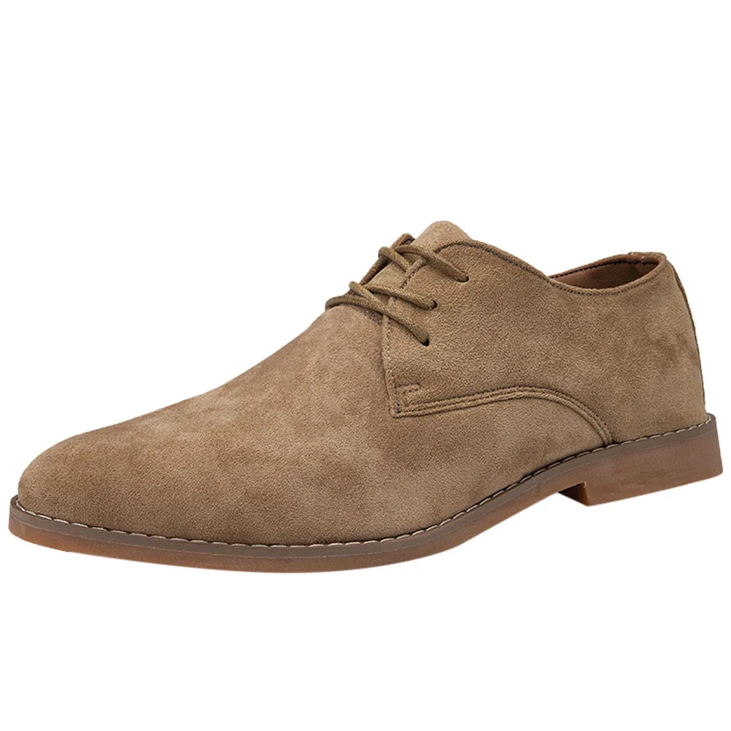 Мужская повседневная обувь; зимняя обувь; zapatillas hombre; Мужская Новая модная повседневная обувь с ремешками; английские остроконечные замшевые туфли в деловом стиле - Цвет: Хаки