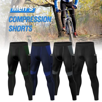 

3 Packs Men High Waist Yoga Pants Quick Dry Sports Pants Fitness Leggings Workout Pants with Pocket