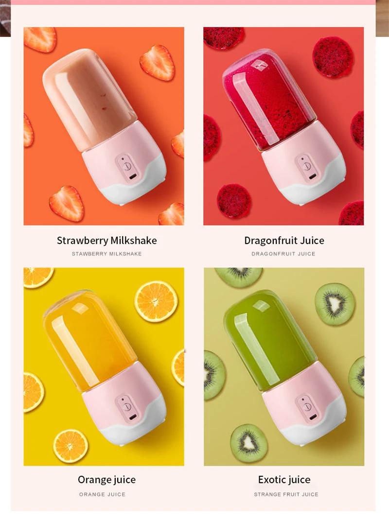 Elétrico de Frutas Espremedor sem Fio Espremedor Elétrico Portátil Mini Usb Misturador Smoothie Liquidificador Limão Laranja Frutas 300ml 17 Espremedores