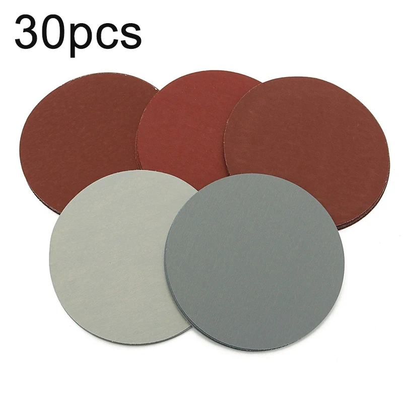 

30 Pcs/Set 125mm Flocking Sandpapers 800/1000/1200/1500/2000/3000 Grit Electric Grinder Accessories