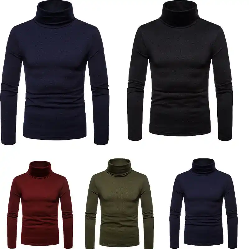 mens cotton turtleneck long sleeve