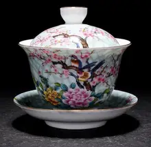 Художественная птица Gaiwan керамическая фарфоровая большая чайная чаша с цветком с блюдцем комплект крышек Master Tea Tureen посуда для напитков подарок домашний декор ремесла Художественная птица Gaiwan керамическая фарфоровая большая чайная чаша с цветком с блюдцем комплект крышек Master Tea Tureen посуда для напитков подарок домашний декор ремесла
