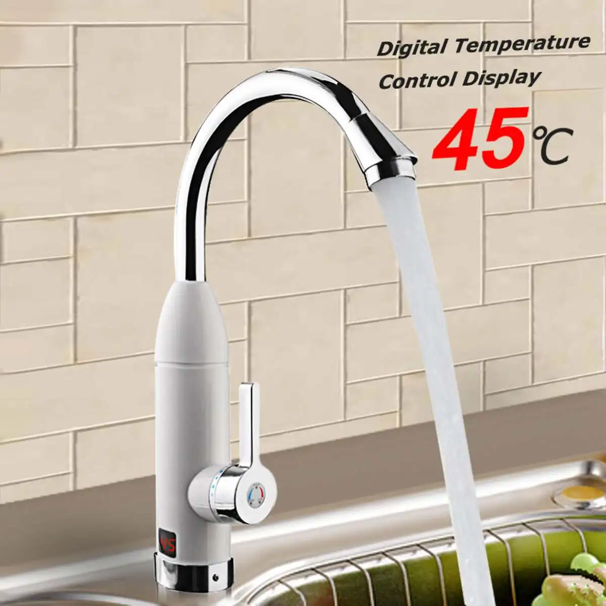 

Stainless Tap Instantaneous Water Heater Faucet with Water Heater Kitchen Instant Heating Tap Water Electric Faucet With Display