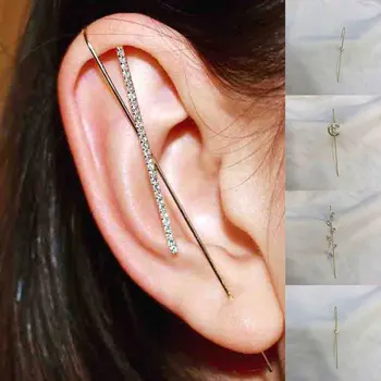 

8 Styles Stud Earring Ear Wrap Crawler Hook Earring Street Popular Piercing Earring Multiple Styles Crystal Women Ear Jewelry