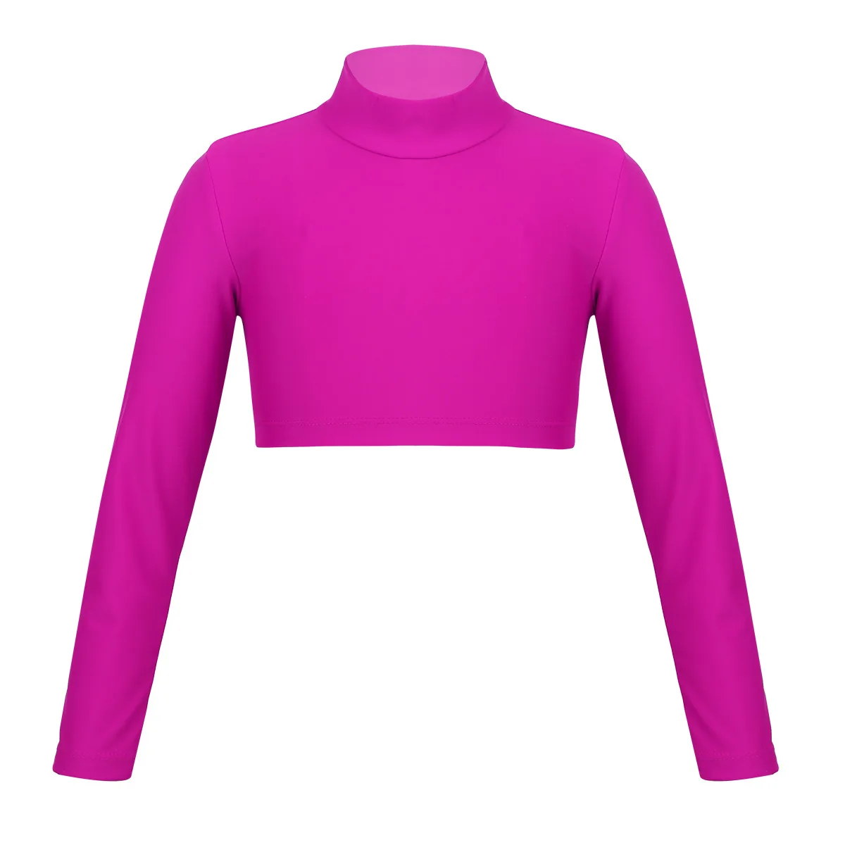 Kids Girls Crop Tops Girl's T-Shirts Top Long Sleeves Tshirts Ballet Gymnastics Dance Wear Children Sports Fitness Tops Tees - 6