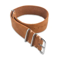Cinturino per orologio NATO in pelle Premium Gingerbread cinturini per orologio monopezzo per uomo o donna orologio 18mm 20mm 22mm