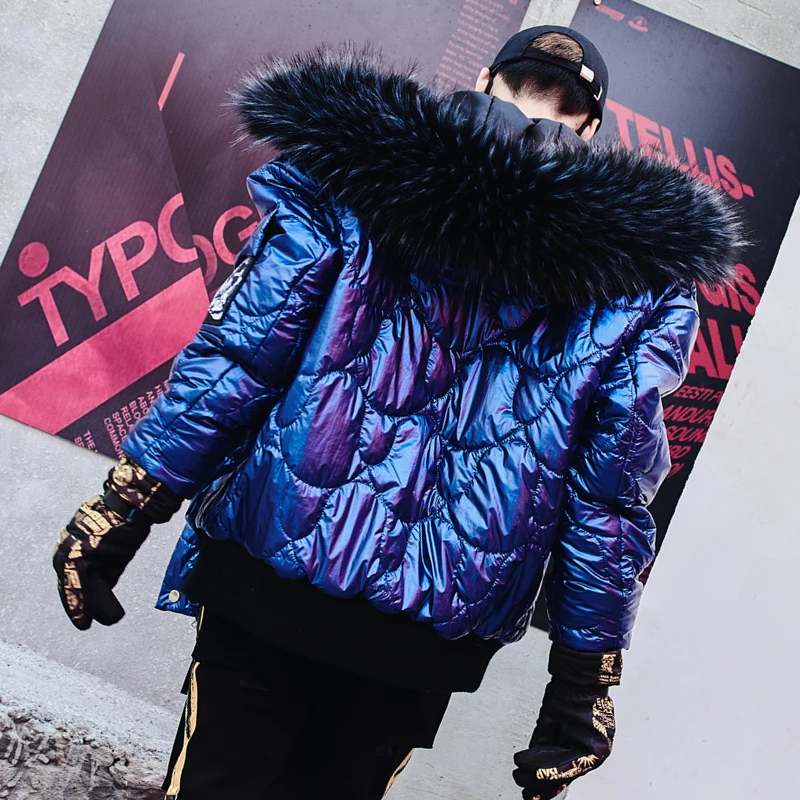 

Big Collar Men's Thick Parkas 2020 Fur Hoodie Coat Winter Padded Parka Homme Vintage Jacket Men