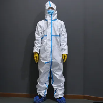 

Drop Shipping Unisex Disposable Coveralls Clothing Protection Safety Overalls Suit Full Protection Anti Clothing White