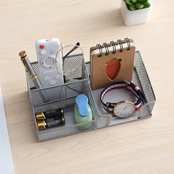 

Metal Desktop Pen Holder Office Storage Box Pencil Desk Mesh Organizer SUB Sale