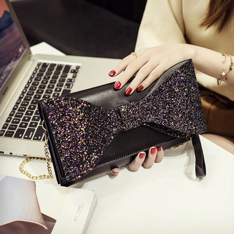 

2019 Summer New Style Clutch Korean-style Trend Shoulder Bag Simple Versatile WOMEN'S Fashion Handbag Bow