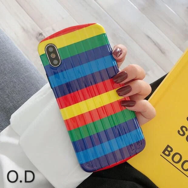 Ins простой Радужный цвет для iphone 11xs/max/xr Чехол для мобильного телефона iphone 8/7plu силиконовый защита от падения