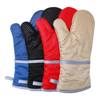 

Heat Resistant Oven Mitts and Pot Holders Soft Cotton Lining Non-Slip Oven Mitts for Safe BBQ Cooking Baking Grilling
