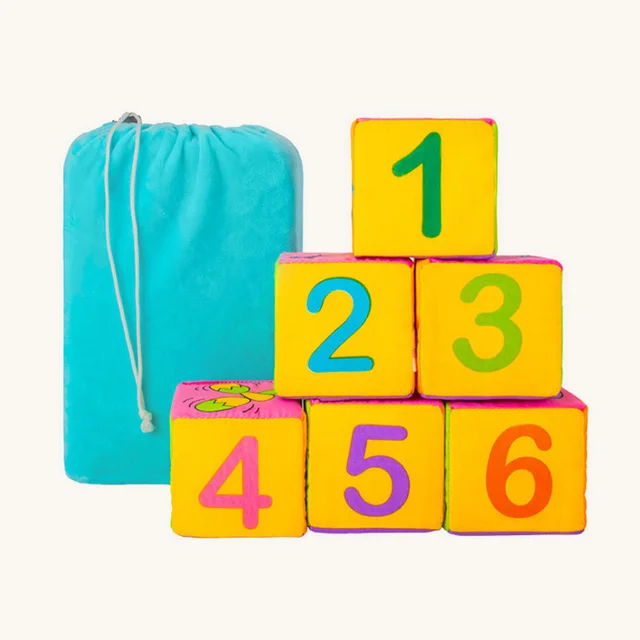 6pcs Soft Cloth Baby Blocks Early Educational Infant Toy Multifunctional Newborn Intellectual development Toys for 0-3 Years 2