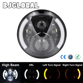 

7 inch Round H4 H13 LED Headlights Angel Eye Signal Lights For Harley Softail Dyna Sportster Tri Glide Road King Fat Boy Parts