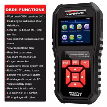 

KONNWEI KW850 Autoscanner OBD 2 OBD2 Automotive Scanner Multi-languages Auto Diagnostic Scanner better AL519 NT301 OBD2 Scanner