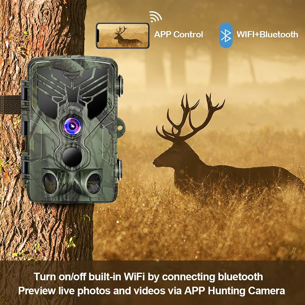4K Live Broadcast WIFI Hunting Cameras 30MP APP Bluetooth Control Trail Camera Night Vision WIFI830PRO Wildlife Photo Traps