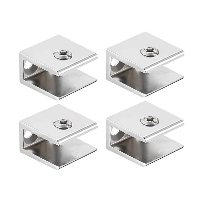 Uxcell Soporte de estante de cristal, abrazadera de cristal de aleación de  zinc macizo, soporte de pared ajustable para estantes de madera o vidrio de