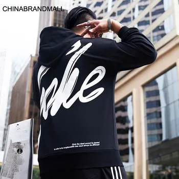 

Big size Men's Wear super Brand Loose Sweater Male Coat Plus Fat Plus Dawith Cap Fat Man Simple Printing Hoodie