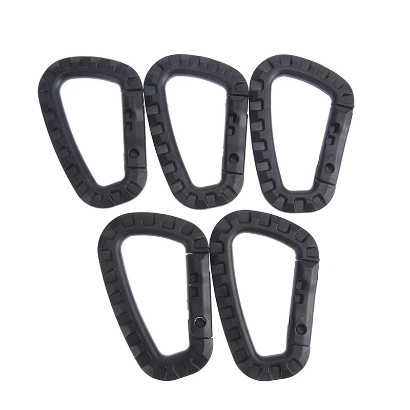 Climbing Carabiner 5Pcs Carabiner Plastic Key Chain Buckle D-Ring Hook Hanging Snap Clip Travel Kit Climbing Outdoor Camping Hiking Tool