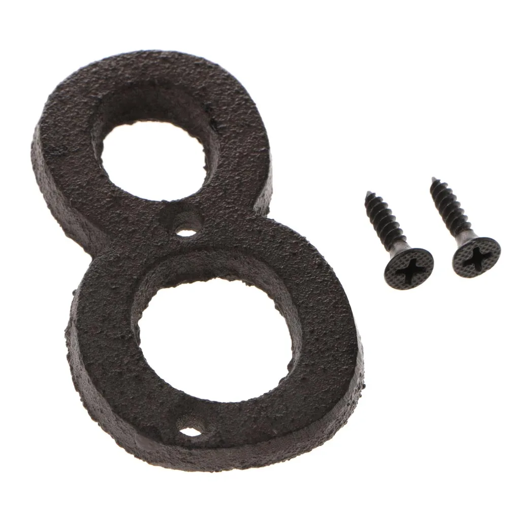 Wrought Iron Black Antique House Office Door Numbers Sign Plaque Craft 8