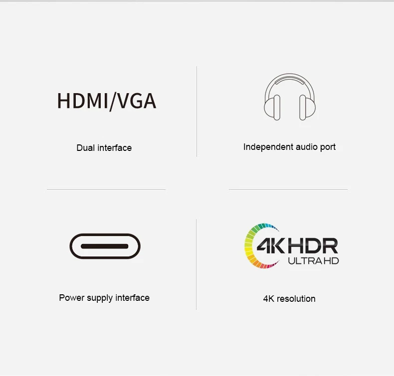 5 в 1 type C к HDTV VGA USB 3,0 адаптер конвертер с 3,5 Jack USB-C адаптер для Mac Air Pro huawei P30 P20 samsung S9 S8
