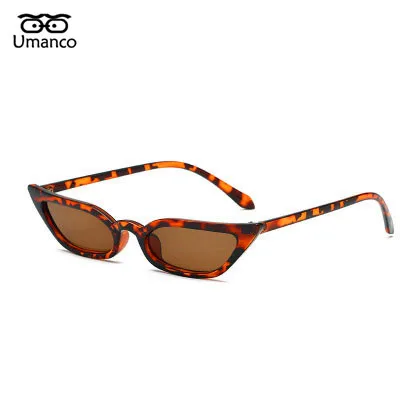Umanco новые маленькие солнцезащитные очки кошачий глаз для женщин и мужчин пластиковая оправа PC объектив Ретро Модный дизайнерский бренд модные пляжные подарки - Цвет линз: 02