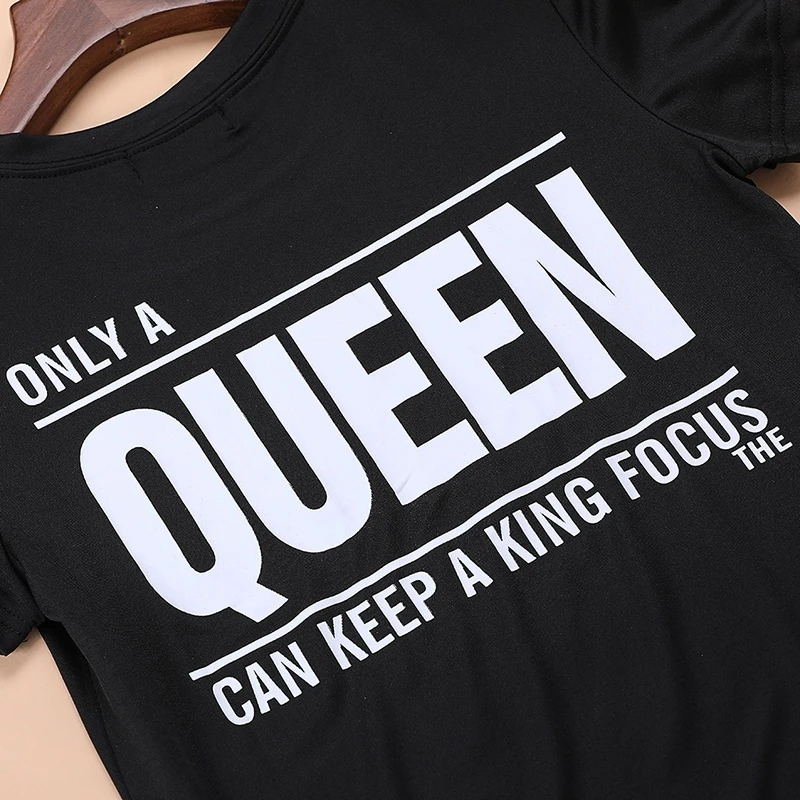 Новая модная брендовая рубашка с коротким рукавом и принтом King &amp Queen футболки