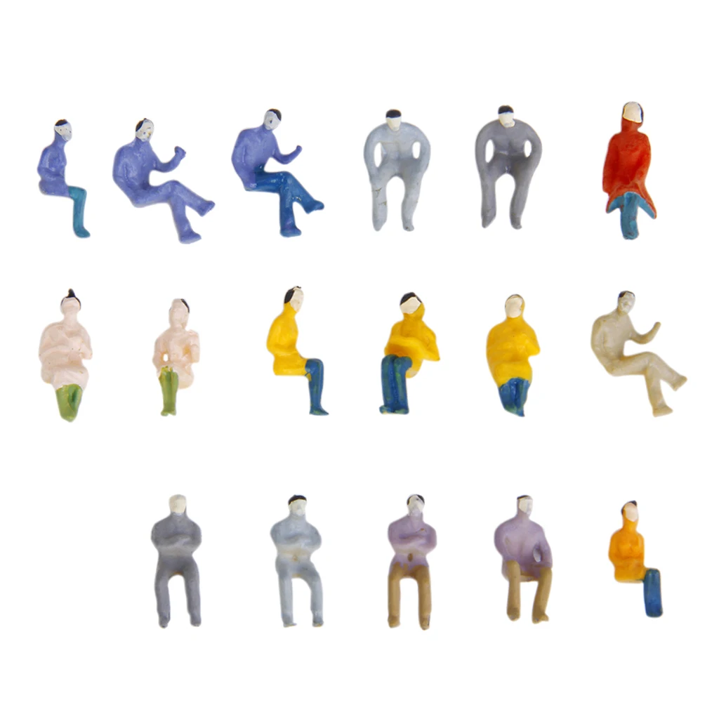 100 Painted Seated People Passenger Figures Model Train Railroad 1:100 HO TT 100 Painted Seated People Passenger Figures Model Train Railroad 1:100 HO TT