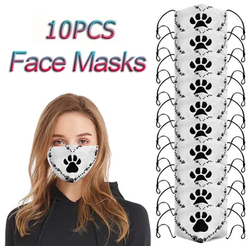 

10PCS Adult Funny Printed Dust-Proof And Breathable Cotton Mask Cycling Mask Breathable Earloop Mouth Cover Face Shiled#3