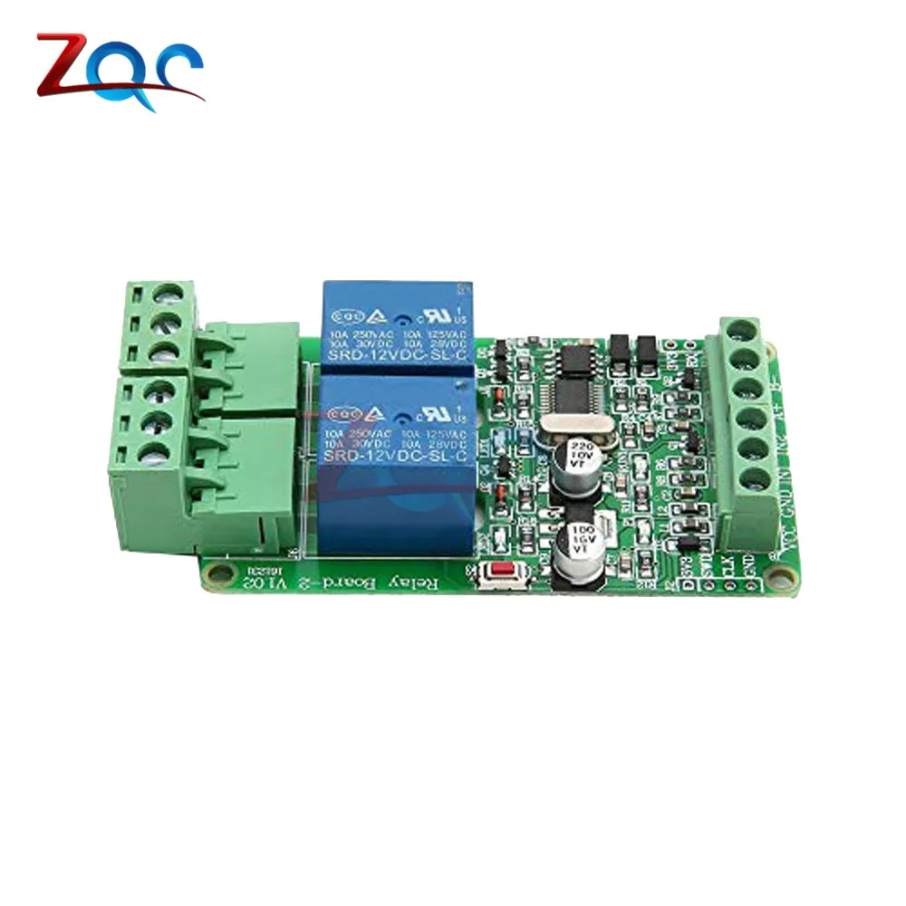 Modbus rtu 2-полосный релейный модуль 12 В выход 2 входного канала переключатель ttl/RS485 Реле интерфейса связи 2 индикатор реле