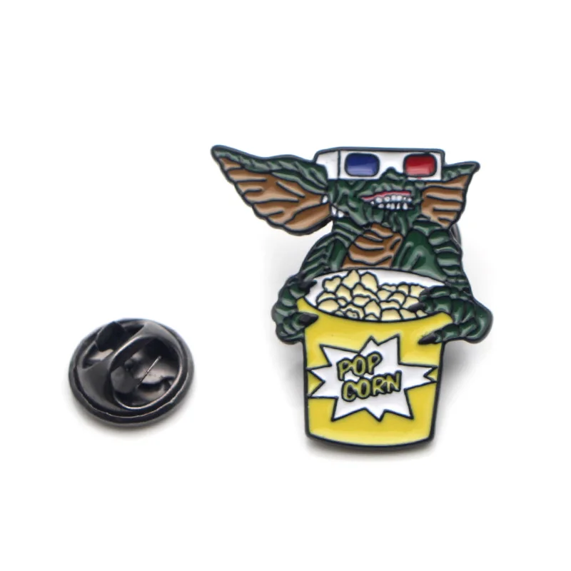 K617 милые Gremlins косплей мультфильм GIZMO металлическая Глянцевая булавки и броши для женщин мужчин нагрудные значки на рюкзак сумки шляпа значок 1 шт
