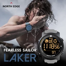 

NORTH EDGE Mens Smart Watch Heart Rate Monitor Women Smartwatch Swmming Running Pedometer Alarm Clock Waterproof 50m Android IOS