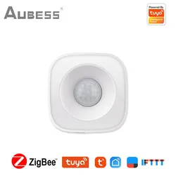 Aubess Tuya Zigbee3.0 Human Sensor Wireless Intelligent Human Motion PIR Motion Sensor 5m Distance Sensing Used With Gateway