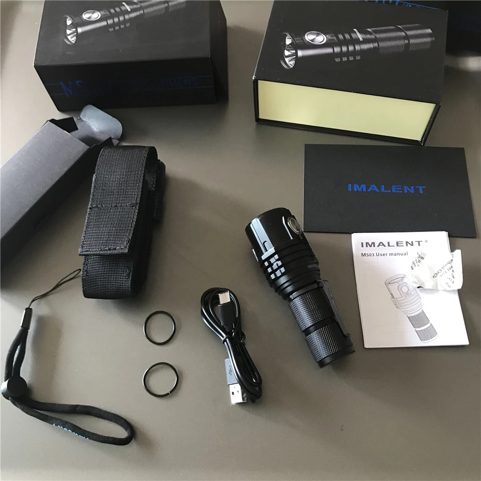 Imalent MS03 Type C перезаряжаемый фонарик с аккумулятором 21700 13000 люмен мощный