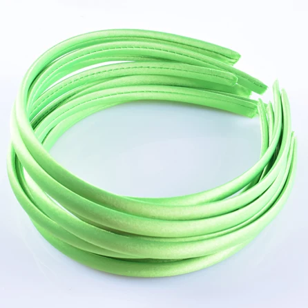 apple green 10 шт./партия простые 10 мм атласные повязки для девочек тканевые покрытые резинки для волос из смолы пластиковый обруч для головы Детские эластичные ленты аксессуары для волос - Цвет: apple green