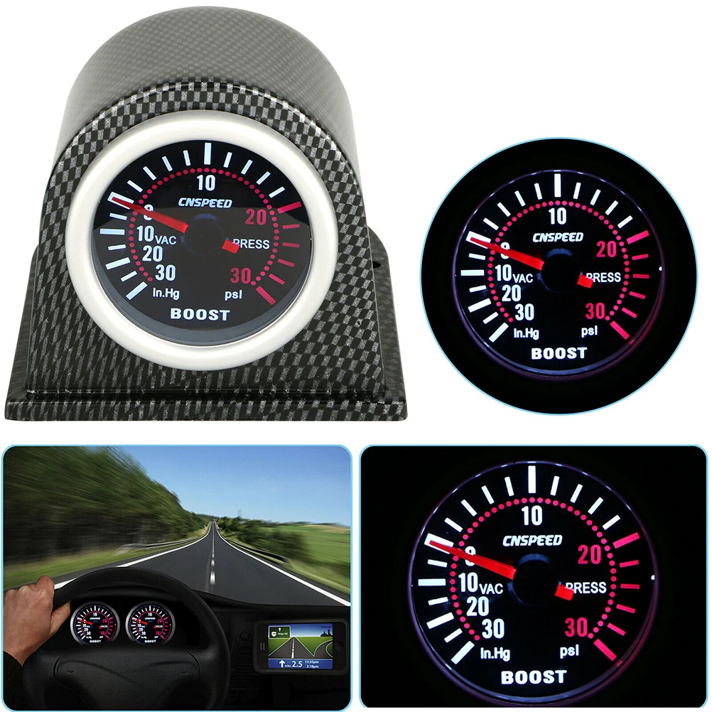 1 комплект Авто 52 мм циферблат белый свет пластик турбо Boost Gauge метр модификация автомобиля A20