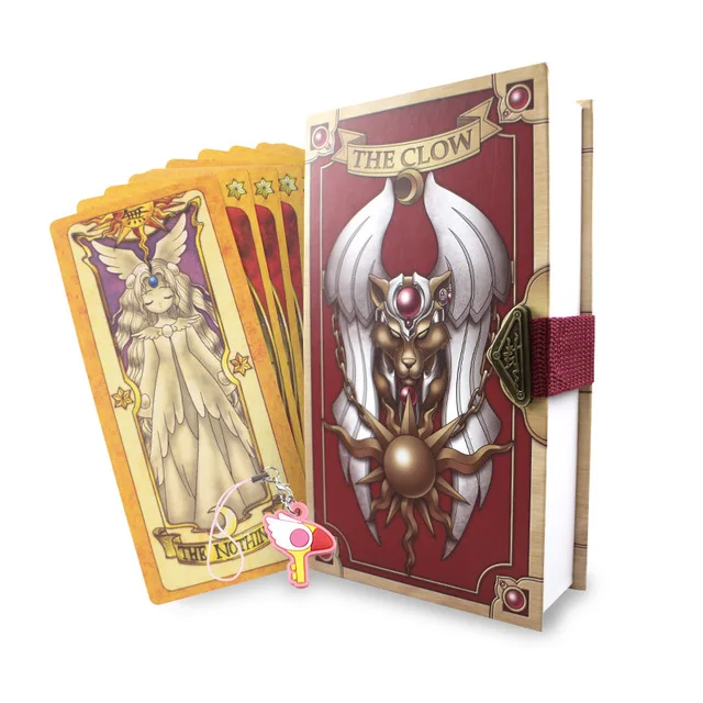 Аниме 53 шт. Косплей карты Captor Sakura KINOMOTO Таро С Клоу карты Волшебная Книга набор в коробке Опора подарок телефон цепь - Цвет: Белый