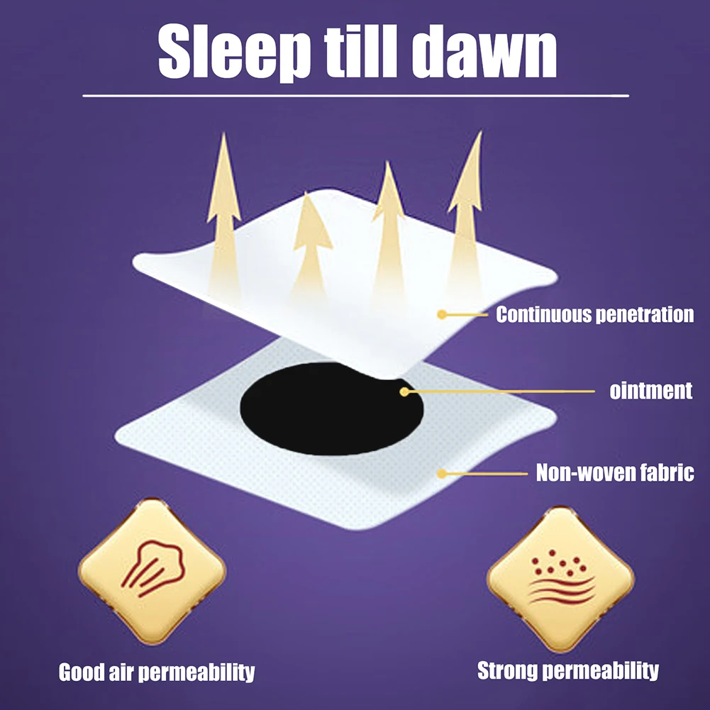 12pcs/pack Promote Sleep Patches Natural Herbal Medical Sleep Stickers Relieving Stress Anxiety for Men Women Body Care Products 2