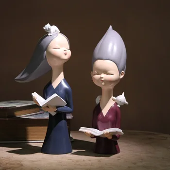 

Cute girl heart resin crafts ornaments for living room, table top resin handicraft, ornament, creative home decoration