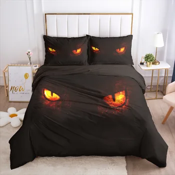 

ONGLYP 3D Wolf Eyes Bedding Set Duvet Cover with Pillow Case Single Twin Double Full Queen King Size Bedding Sets Quilt Cover