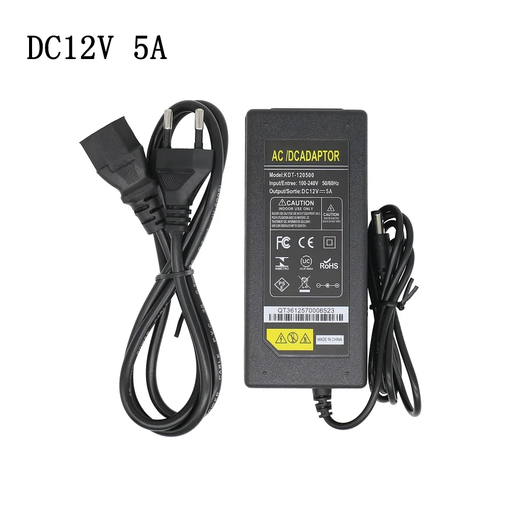 DC12V 5A DC 12V Трансформаторы освещения 1A/2A/3A/5A/6A/7A/10A адаптер питания зарядное устройство для светодиодной ленты ноутбука - Цвет: DC12V 5A