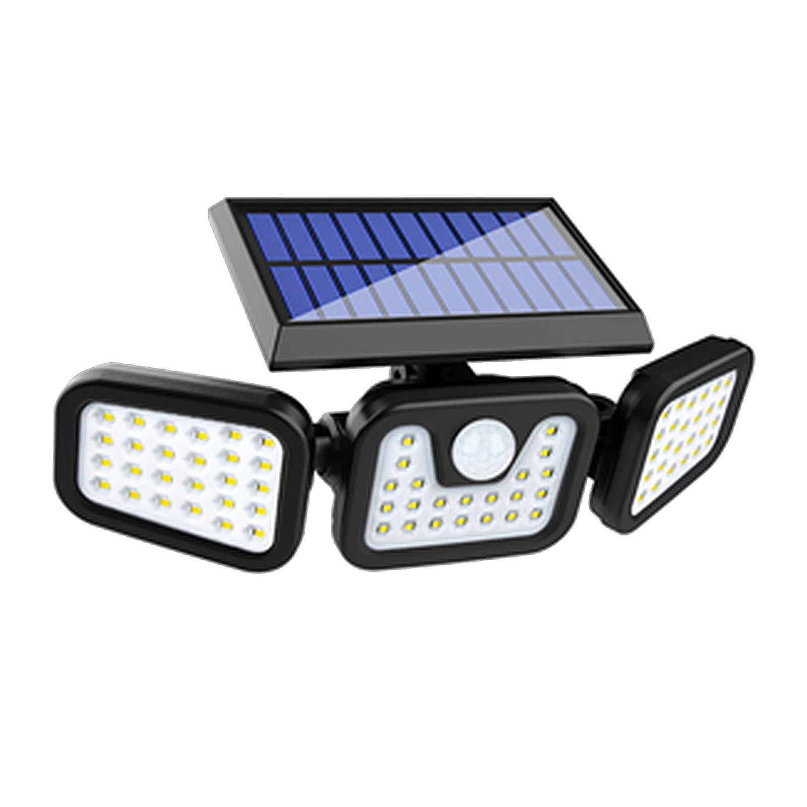 Solar Lights Outdoor LED Solar Motion Sensor Lights Outdoor 3 Adjustable Heads ABS Safe Security LED Flood Light 283x110x120mm